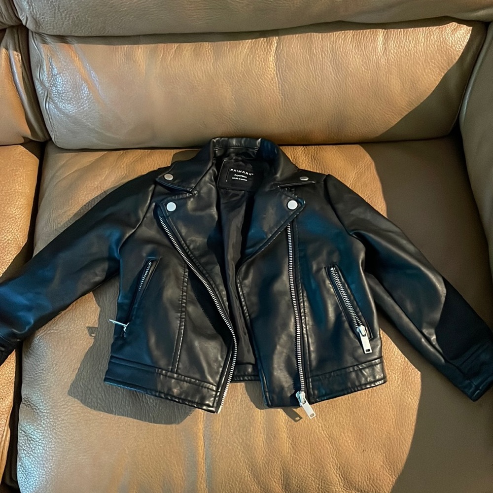 Kids black faux leather Primark jacket